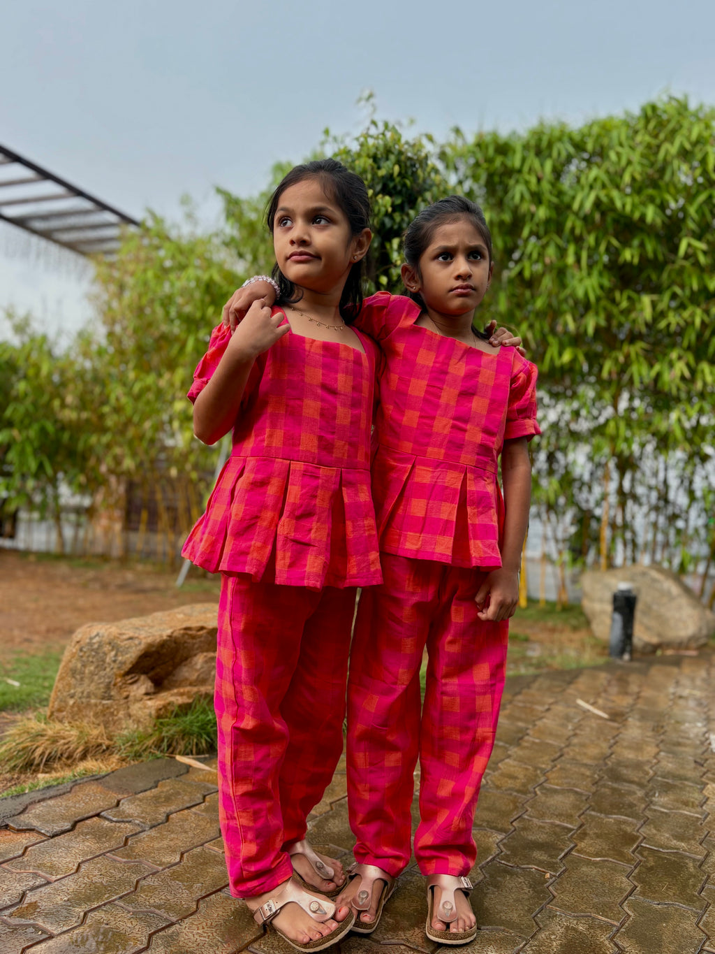 Checked cotton coords