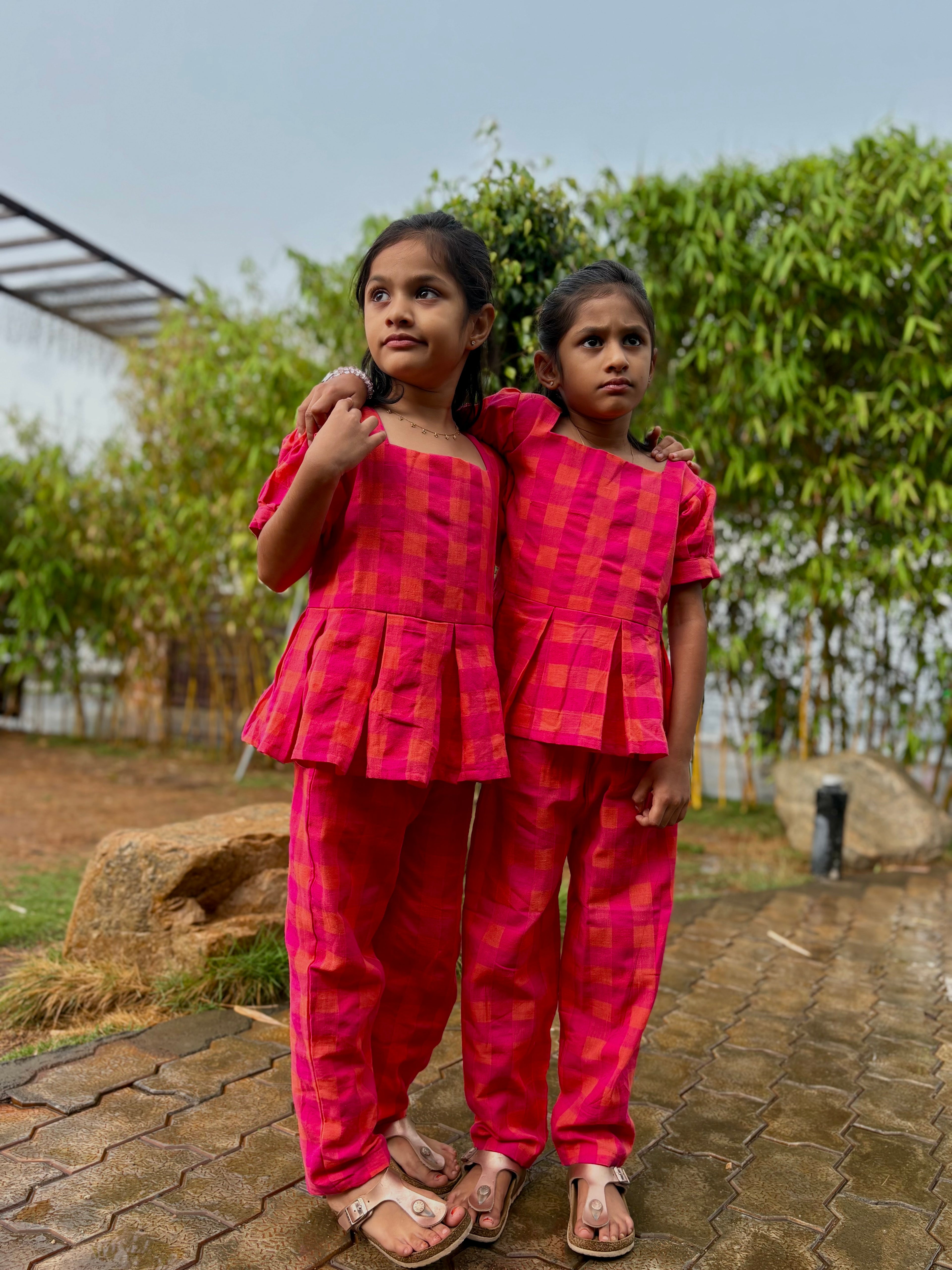 Checked cotton coords