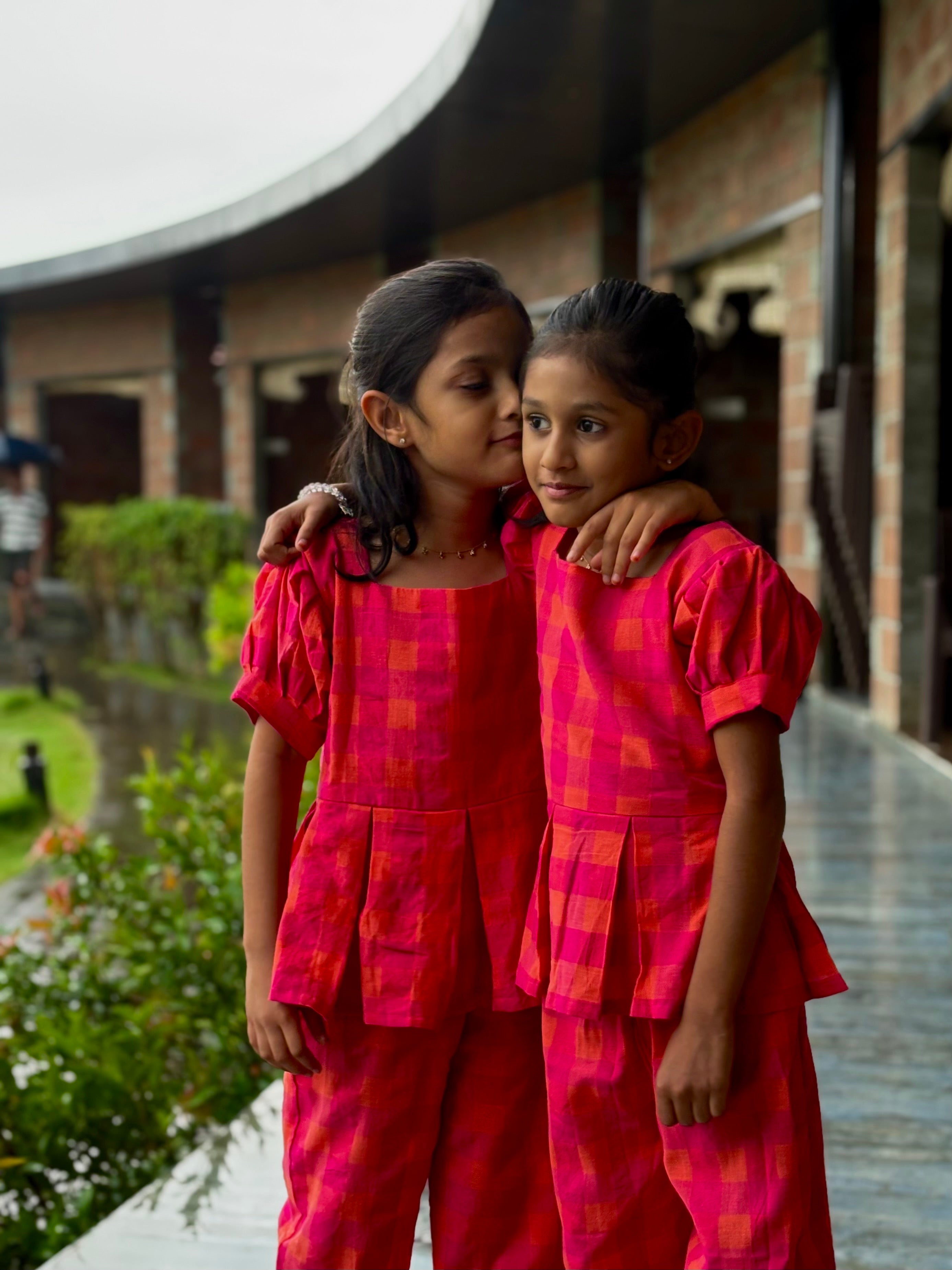 Checked cotton coords